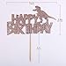 Artczlay happy birthday cake topper rose gold glitter dinosaur cake topper boy and girl dinosaur theme birthday party cake decoration