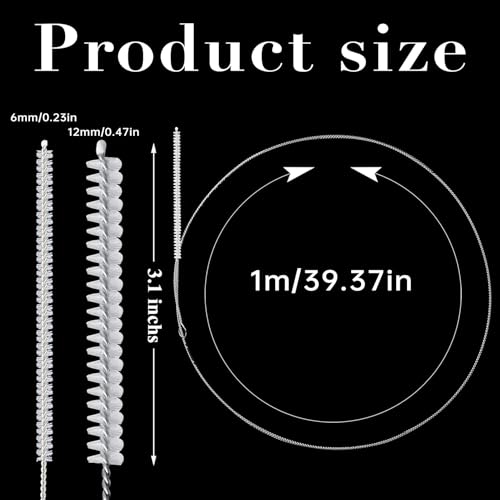 2 Stück Schlauchbürste Lang,Schiebedach Reinigungsbürste,Edelstahl Flaschenbürste,Pfeifenreiniger,Abflussbürste,Strohhalmbürste,Rohrbürste,Strohhalm Bürste,Cleaner Brush für Strohhalmrohr,Schlauch