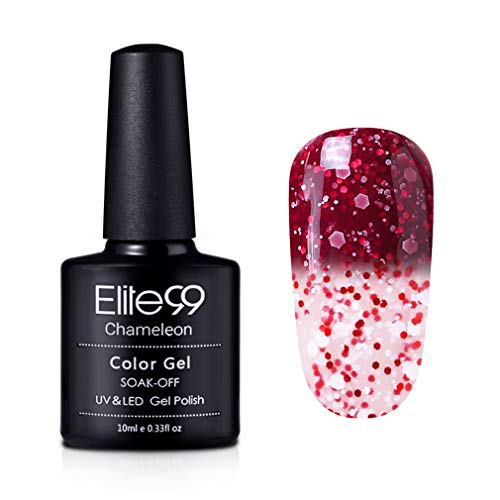 Elite99 Gel Nail Polish, Snowy Thermal Temperature Color Changing Nail Polish, UV LED Soak Off Chameleon Nail Art Gel Polish 10ML 9711