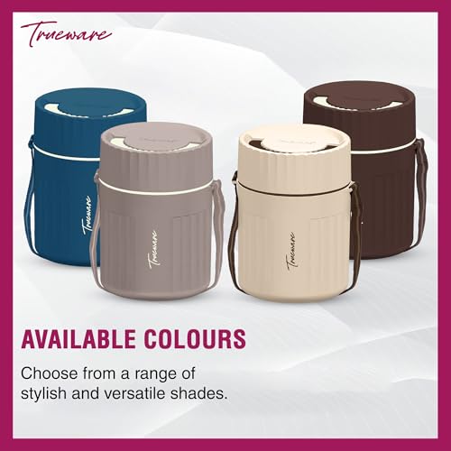 Image of Trueware SNAKK 3 Insulated Hot Lunch Box with 3 PP Container, 3 Container 300 ML Each, Food Grade, BPA Free | Office Lunch Box | Tiffin Box