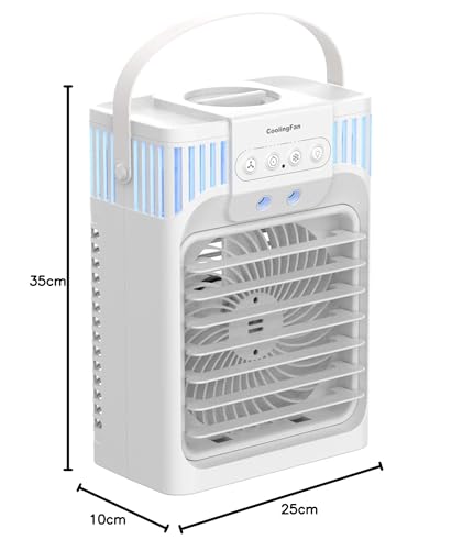 Miniatura 8 de Aire Acondicionado Portatil,Aire Acondicionado Móvil Silencioso Portátil,Enfriador De Aire 4 En 1,3 Velocidades,Función De Temporización,Adecuado Para Dormitorio,Oficina, Camping Blanco