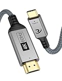 RyzzRooa USB C to HDMI Cable 6FT, 4K@60Hz Type C to HDMI Cord [Thunderbolt 3/4 Compatible] for iPhone 16 Serise, iPad Pro, MacBook Pro/Air, Galaxy S24/S23, Surface, XPS, Chromebook, Monitor, TV