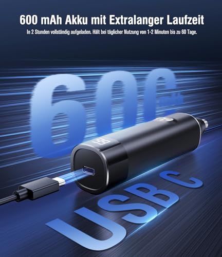 Nasenhaartrimmer 3 in 1 Nasenhaartrimmer Herren Nasentrimmer Nasenhaarschneider USB Wiederaufladbar Ohrhaartrimmer Schmerzloser Nasenhaarentferner Ohrhaarschneider Augenbrauen Ohrentrimmer für Frauen