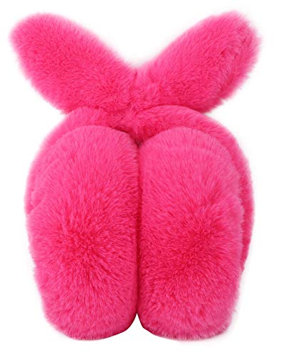 Simplicity Kids Bunny Earmuffs Cute Plush Winter Ear Warmers,Watermelon Red2