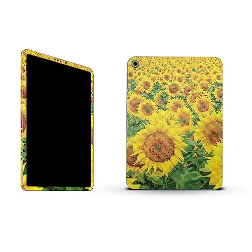 Image of MightySkins Carbon Fiber Skin Compatible with Apple iPad 10.9 inch 10th Gen (2022) Full Wrap Kit - Sunflower Field | Protective, Durable Textured Carbon Fiber Finish | Easy to Apply | Made in The USA