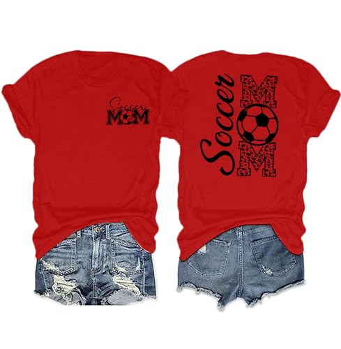 Soccer Mom Shirt Women Soccer Mom Bleached T Shirt Soccer Graphic Shirt Funny Soccer Mom Life Tee Tops