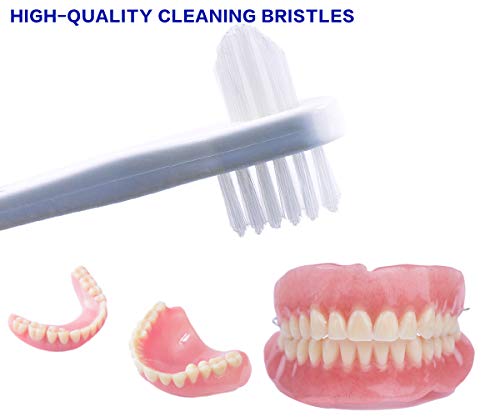 Ocircle Denture Cleaning Brush Hygienic Denture Cleaner Set, T-Shaped Denture Special Toothbrush Tool, Small Hard Toothbrush, For Denture Care(Pack Of 3) #TOP4