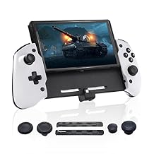 ECHZOVE Ergonomic Controller Grip for Nintendo Switch OLED & Switch, One-Piece Handheld Gamepad with 6-Axis Gyro, Dual Vibration, Mapping Buttons, Play While Charging