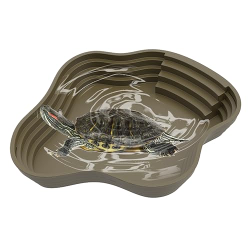 爬虫類のウォーターボウル、爬虫類皿 | クロールペットフードプレート | の生息地アクセサリーサンショウウオ、ひげを生やしたドラゴン、トカゲ、カエル、ヘビ、ヤモリのランプ付きエンクロージャー
