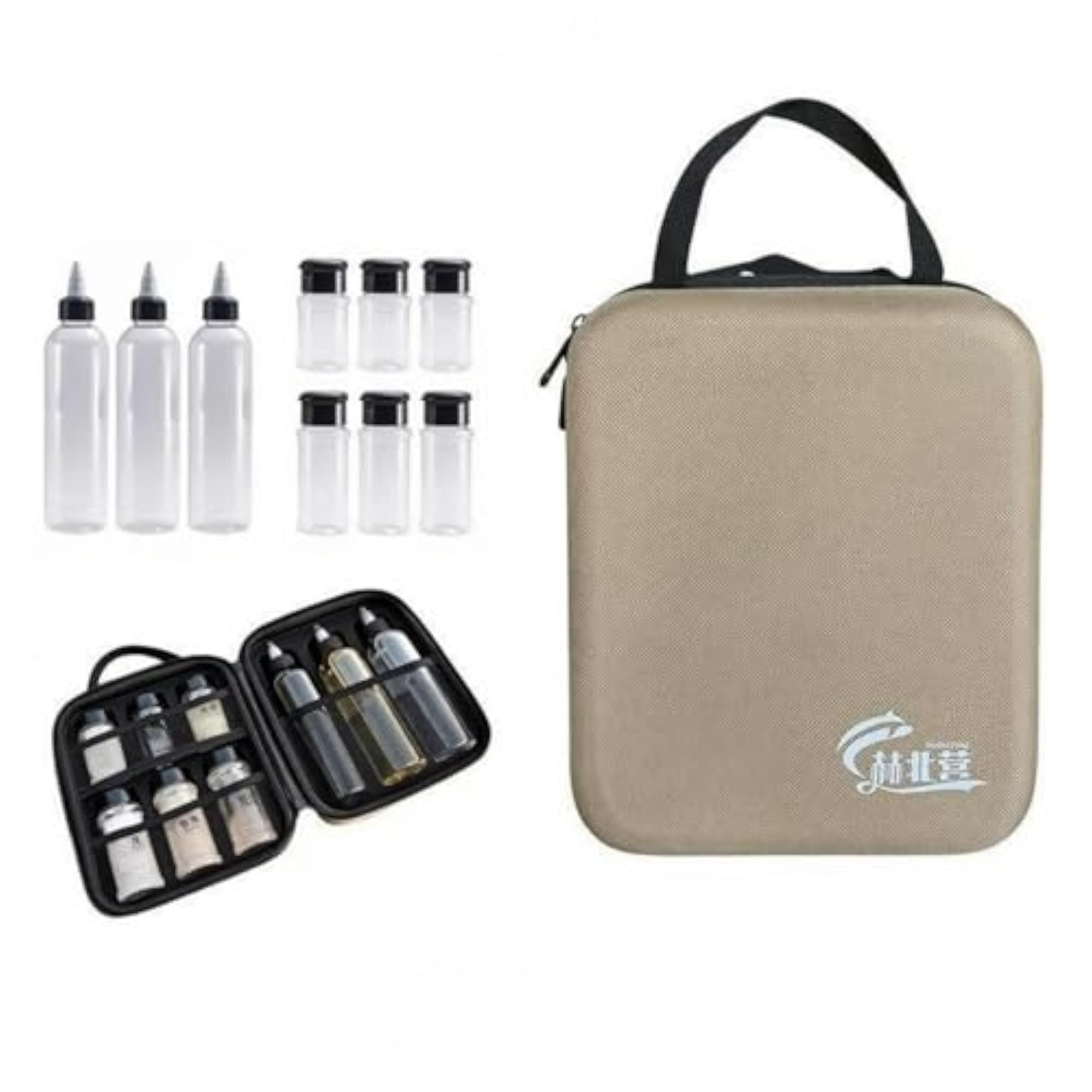 Organized Interior Hard Shell Seasoning Bag with Mesh Pockets