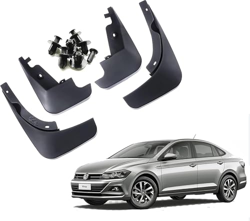 Image of WolkomHome Mud Flap Compatible with Virtus - Durable Splash Guards for Car Exterior Protection