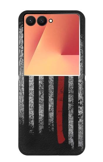 Évitez les rayures : Étui Samsung Z Flip 7 Firefighter Axe Flag en cuir pour protéger votre écran