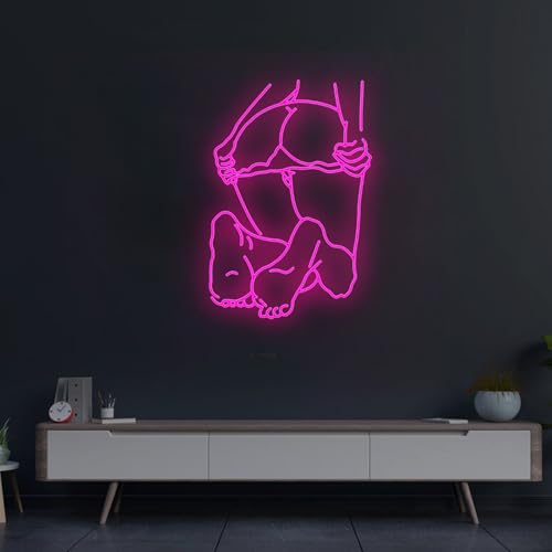 Image of Neon Sign Custom Neon Signs 26 inch 3D Wall Art Sliding Panty Neon Signs for Wall Decor,Game Room,Bedroom, Party, Holiday Gifts for Women,Size:65cm