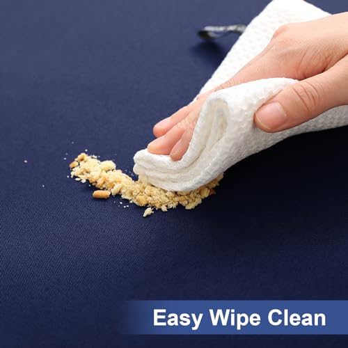 homing Round Elastic Fitted Tablecloth, Water-Resistant Fabric Tablecloths for 36"-44" Tables, Washable Polyester Table Cover for Picnic, Caming, Dinner, Indoor & Outdoor, Navy by homing - Image 8