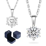 KRKC モアサナイトネックレス レディース 6本爪 シルバー925 金属アレルギー対応 ギフトボックス 1.0ct