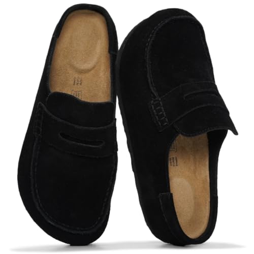 Project Cloud 100% Genuine Leather Moccasin Clogs for Women Fall Shoes