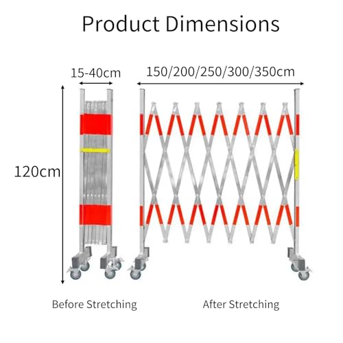 Clôture rétractable acier inoxydable avec roulettes et barrière extensible mobile