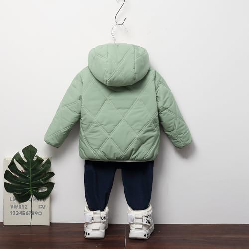LAVIQK Baby Boys Girls Toddlers Winter Coats Hooded Puffer Jacket Down Snow Jacket Warm Fleece Coat Solid Outerwear 6-12-18-24 Months 1-2-3-4-5-6-7 Years