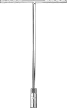 sourcing map T-Handle Wrench Socket, 6-Point Steel Metric Socket Wrench 13mm with Long Reach for Motorcycle Bicycle Car Repair, Silver