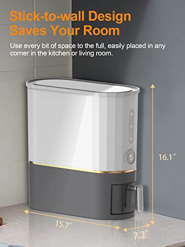 Bivbtp Rice Dispenser, 25 Lbs Cereal Containers With Measuring Cup, Large Capacity Food Storage, Household Grain Dispenser For Kitchen Pantry Organization - Gray #TOP6