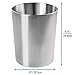 mDesign Round Metal Small 1.7 Gallon Recycle Trash Can Wastebasket, Garbage Container Bin for Bathrooms, Kitchen, Bedroom, Home Office - Durable Stainless Steel - Mirri Collection - Polished