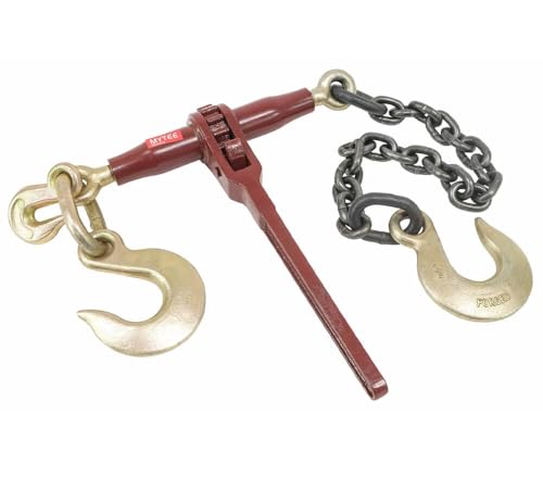 Mytee Products (2 Pack) Ratchet Pro Binder w/ 3/8" Grab & 1/2" Sling Hook, & 2' G8 Chain & 1/2" Sling Hook, 7100 WLL
