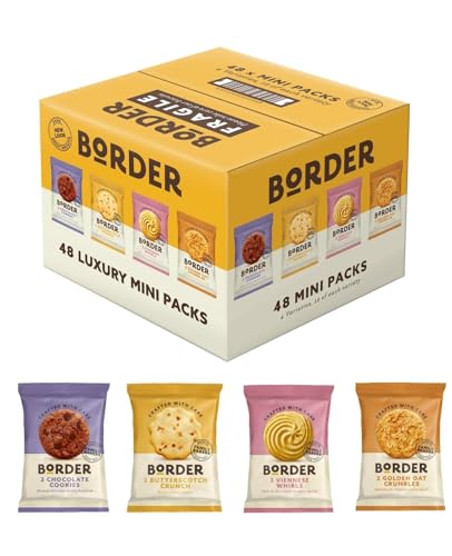 Borders Biscuits 48 x Mini Mixed Flavour Contains 4 Flavours Cookies Assortment