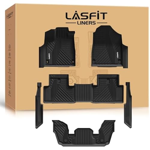 LASFIT Floor Mats for 2022-2026 Acura MDX, 3-Row All Weather Floor Liners