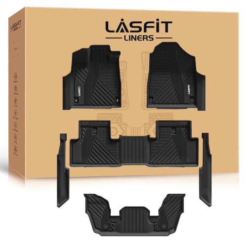 Image of LASFIT Floor Mats for 2022-2026 Acura MDX, 3-Row All Weather Floor Liners