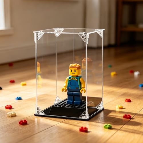 Display Case for Collectibles Assemble Clear Acrylic Box Alternative Glass Case for Display Action Figures Home Storage Organizing Toys (Internal dim 5.5X5.5X9 inch) by ECOSEAO - Used condition - Image 4
