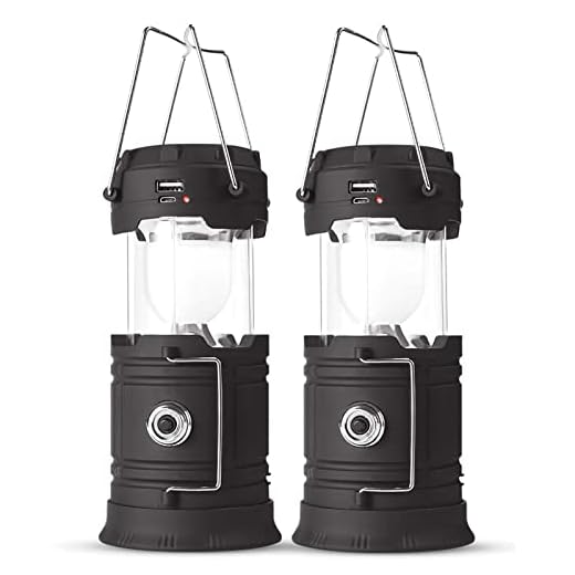 Lyricall Solar Camping Lantern Rechargeable USB,COB LED Lantern Flashlight 2 Power Supply Modes Survival Kit for Emergency, Hurricane, Power Outage(2 pack)