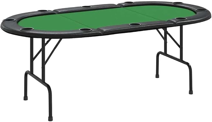 Mesa de poker plegable para 10 jugadores verde miniatura 3