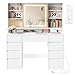 VASAGLE KAILYN Collection - Dressing Table with LED Mirror, Vanity Desk with Power Outlets, 9 Drawers, 10x Magnifying Mirror, 3 Light Colours, Toolless Slide Rail Assembly, Cloud White RDT137W02