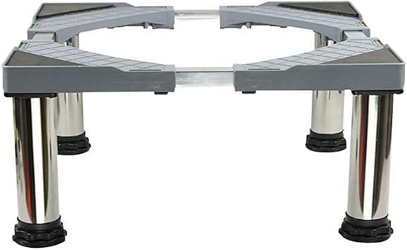 Adjustable Stand Washing Machine Refrigerator Stand Bases Length/Width 17"-25" Machine Stand Dryer Pedestal Fridge Stand Prevent Scratch Dent Anti vibration Mute Gray Legs8",4Legs