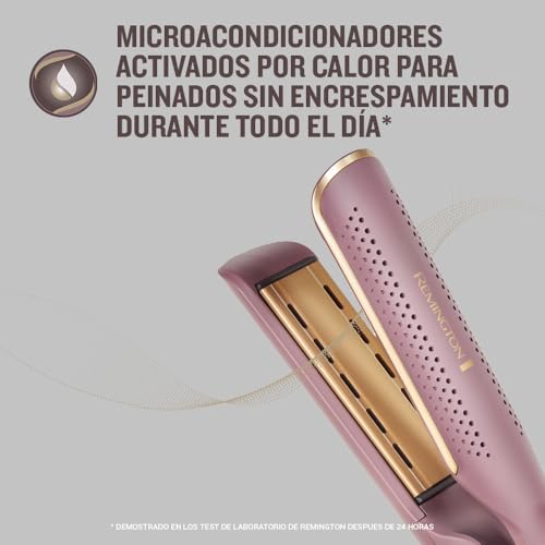Miniatura 5 de Remington Plancha De Pelo Y Moldeador Airvive Con Aire Ionizado 2 En 1: Uso En Seco Y Húmedo, Tecnología Ionic Air, Microacondicionadores Antiencrespamiento, Led, Punta Fría As8930