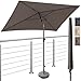 4smile Sonnenschirm Balkon 200x125 cm mit Schirmhülle, Taupe - UV50+ Sonnenschirm rechteckig knickbar höhenverstellbar, Sommer Schirm für Sonnenschutz Balkon als Ersatz für Ampelschirm