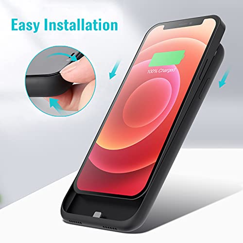 Battery Case For Iphone 12/12 Pro,[6800Mah] Protective Portable Charging Case Rechargeable Charger Case Extended Battery Pack For Apple Iphone 12/12 Pro (6.1Inch) Black #TOP5