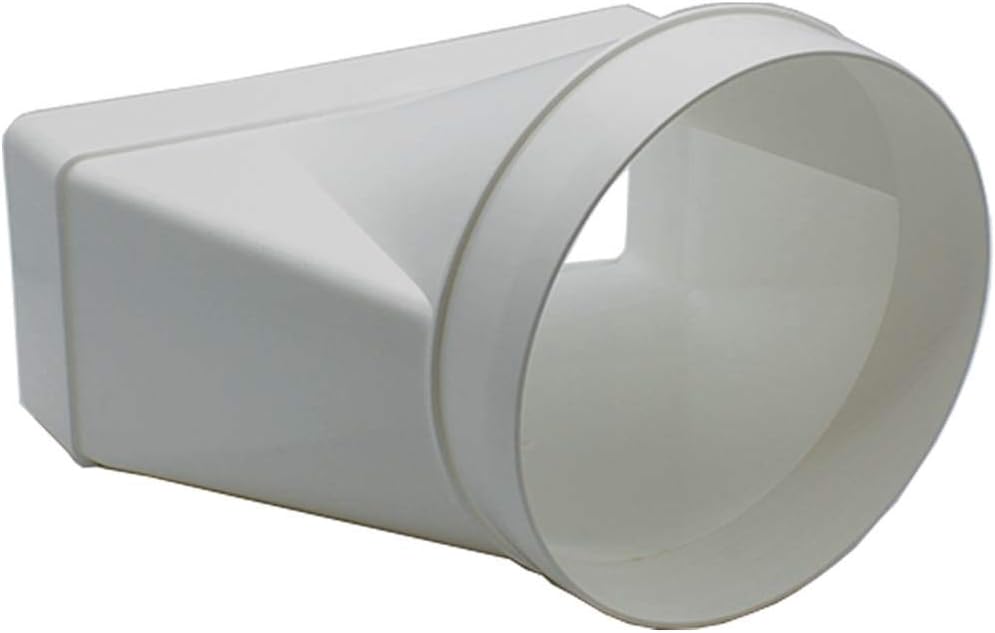 Kair Ducting Adaptor 220mm x 90mm to 150mm - 6 inch Rectangular to Round Straight Channel Connector for Converting to Different Size Duct Systems