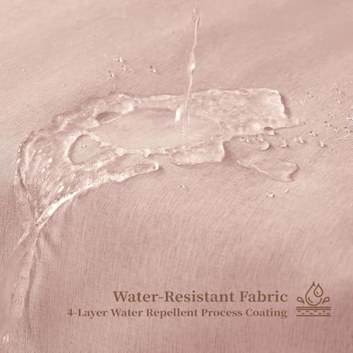 BTTN 96 Inch Shower Curtain, Extra Long Boho Scalloped Linen Textured Heavy Duty Fabric Shower Curtain Set with 12 Hooks, Tall Modern Cute Waterproof Washable Shower Curtains for Bathroom, Blush Pink by BTTN - Used condition - Image 5
