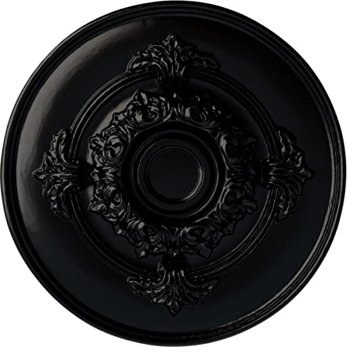 Ekena Millwork Monique Ceiling Medallion, Jet Black