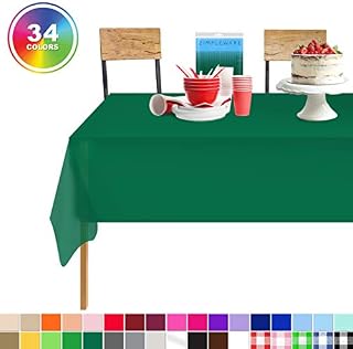 Dark Green 12 Pack Standard Disposable Plastic Party Tablecloth 54 Inch. x 108