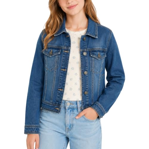 AEROPOSTALE Girls Denim Jacket, Classic Jean Jacket, 100% Cotton, Size 4-16