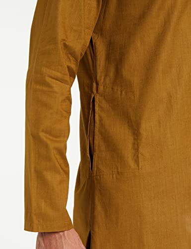 Image of Amazon Brand - Symbol Men's 100% Cotton Solid Long Length Casual Kurta - Regular Fit (Available in Plus Sizes)