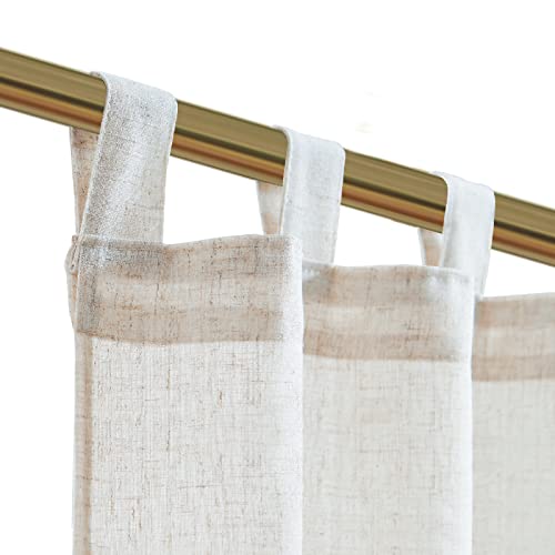 Jinchan White Kitchen Curtains 24 Inch Linen Tier Curtains Tab Top Cafe Curtains Farmhouse Small Window Curtains Flax Country Rustic Light Filtering For Bathroom Laundry Room Rv 2 Panels #TOP10