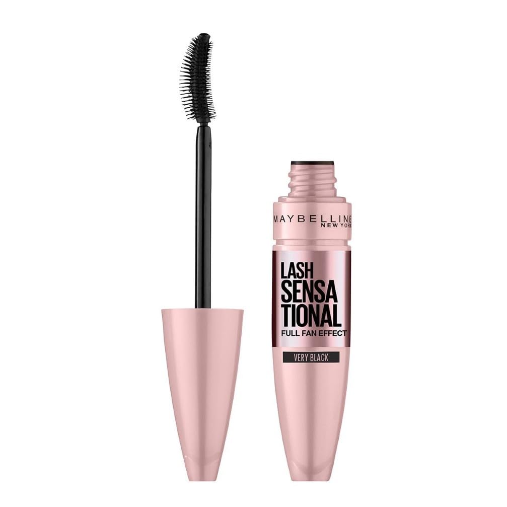 Maybelline New York Mascara Ciglia Sensazionali, Volumizzante, Effetto Ventaglio sulle Ciglia, Very Black, 9,5 ml