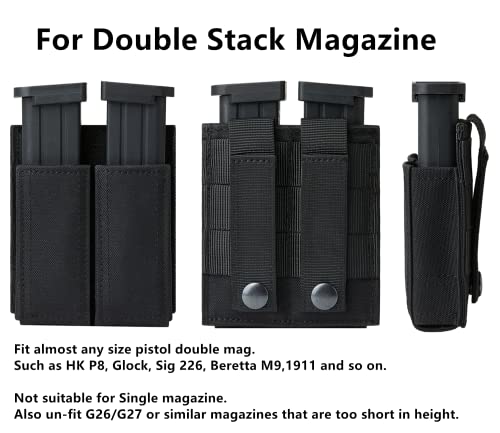 2Pc Kydex Magazine Pouch Holster, Pistol Molle Mag Pouch Double Magazine 9Mm/.40 Calibers 45Acp For Glock S&W M&P, Sig 226/229, Springfield 1911 #TOP2