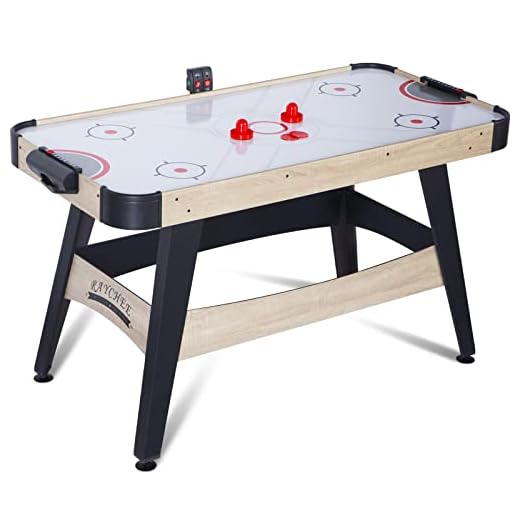 RayChee 54” Air Hockey Table, Indoor Powered Hockey Game Table w/2 Pucks, 2 Pushers, Digital LED Scoreboard, Powerful 12V Motor for Adults and Kids, Home Game Room, Easy Assembly