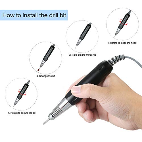 Pieza de mano para taladro de uñas portátil 30000RPM miniatura 4
