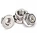 M10 Flange Nuts, 304 Stainless Steel M10-1.5 Serrated Flange Hex Lock Nuts, 10Pcs-Pack