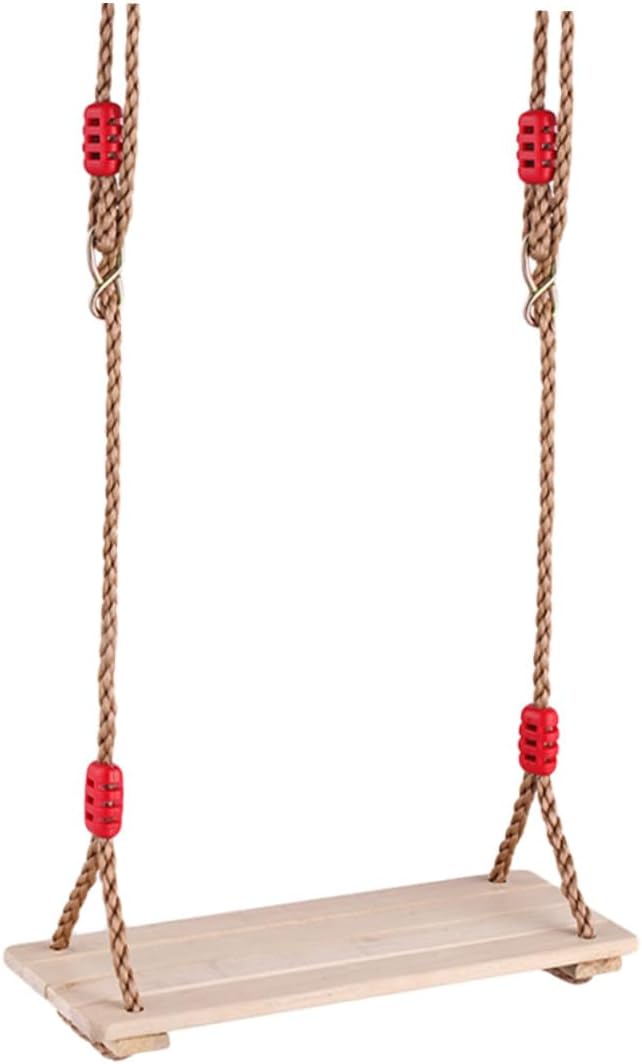 Vaguelly Wooden Swing Set with Nylon Rope for Adults Indoor Outdoor Hanging Swing Seat for Backyard Fun Non Slip Design Material for Family Playtime